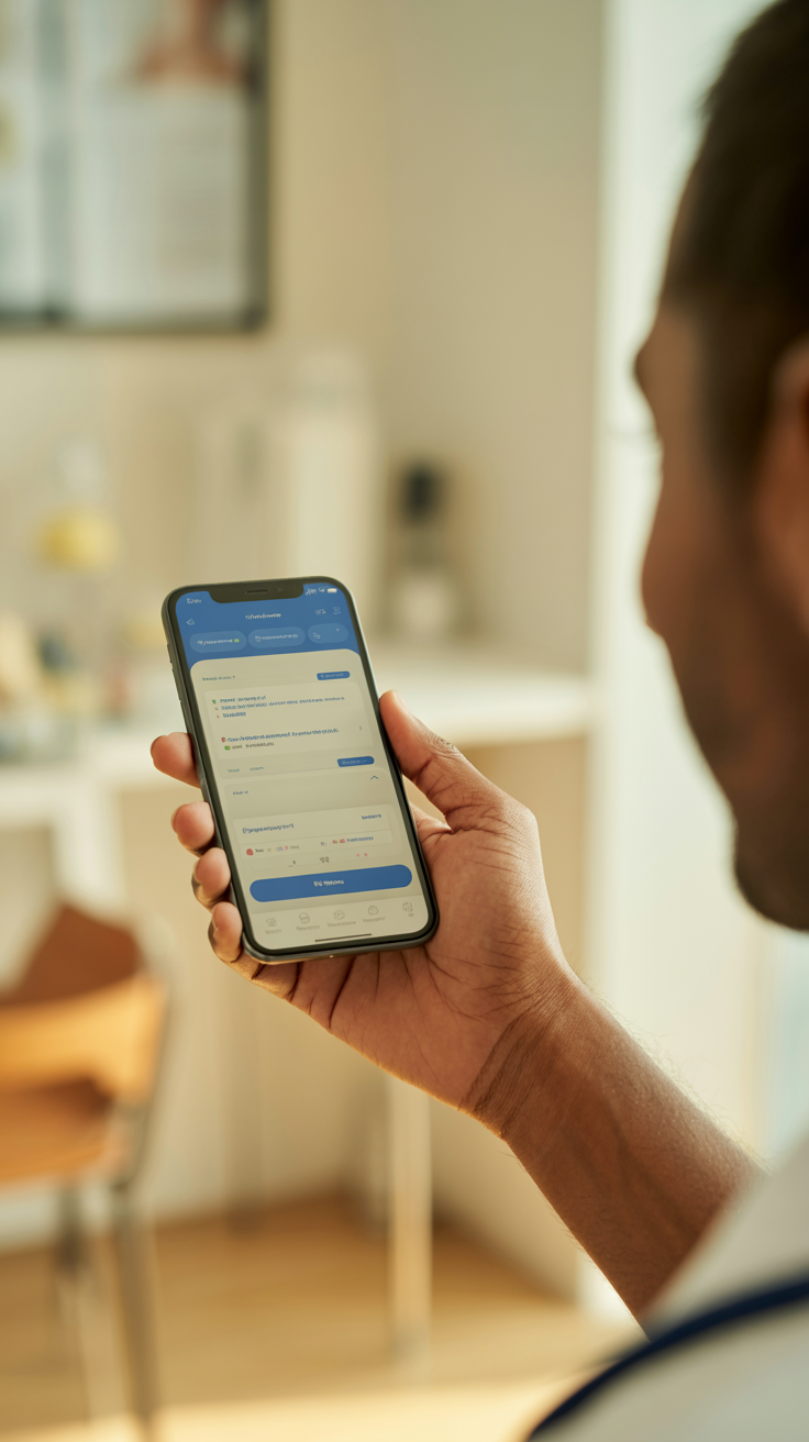 Interface mobile Attentia affichant des contenus santé interactifs